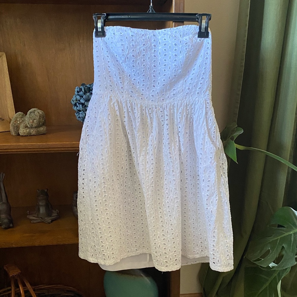 Forever 21 White Eyelet Strapless Sundress